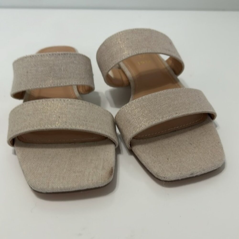 Joie Nolina Cream Linen Open Toe Sandal Size 8